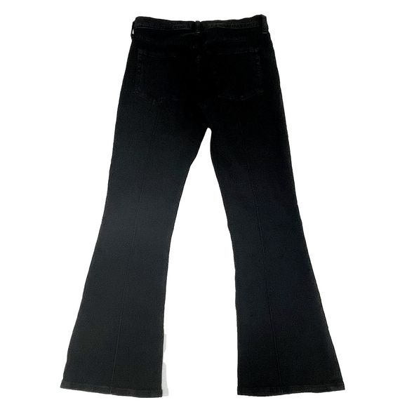 COTTON CITIZEN Black‎ Fly Raw Hem Center Seam Crop Flare Stretch Jeans Size 26 - Picture 2 of 16